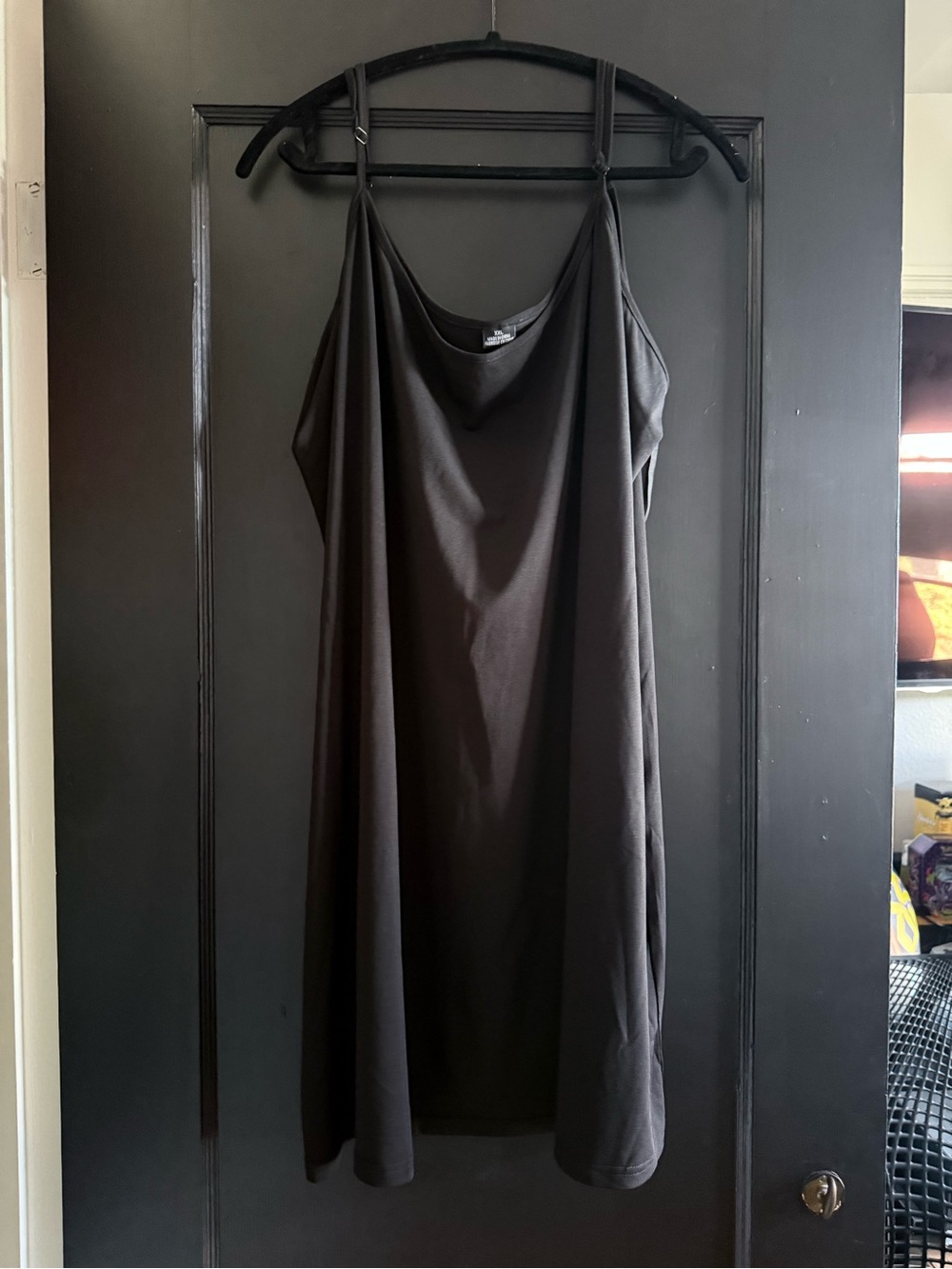 City Chic Black Cowl Slip Mini Dress